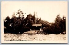 Two Flag Rock Camp Danmark-Old Forge New York-VTG RPPC Photo Postcard-Adirondack picture