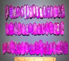 50pcs Flash Titanium Aura Quartz Crystal Purple Rainbow Points Lemurian picture