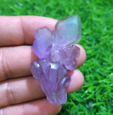 108.90 Carat Natural Raw Purple & Yellow Ametrine Flower Carving Loose Gemstone picture