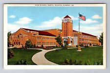 Wichita KS-Kansas, High School North, Antique Vintage Souvenir Postcard picture