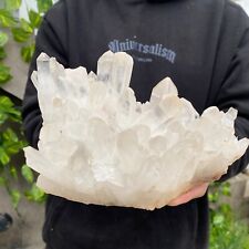 3.9lb Large Natural White Clear Quartz Crystal Cluster Raw Healing Specimen picture