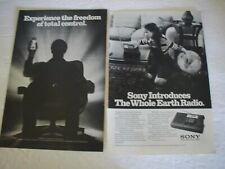 1981 SONY WHOLE EARTH RADIO WALL ART MAN CAVE DEN VINTAGE PRINT AD L037 picture