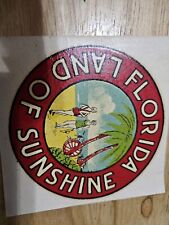Florida Land Of Sunshine Vintage Original Travel Decal picture
