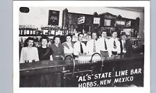 AL'S STATE LINE BAR hobbs nm original antique postcard new mexico saloon history picture