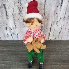 Christmas Elf Doll Figurine - Toymaker Sitting Santa's Workshop Helper READ SEE picture