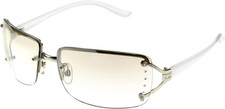 Foster Grant Women's Vera Oval Sunglasses White Black picture