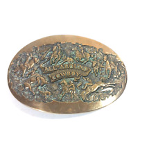 Rodeo Events Brass Belt Buckle ALL-AROUND COWBOY Award Vintage picture