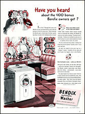 1947 Bendix Washer laundry kitchen breakfast nook vintage art print ad  L17 picture