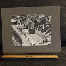 Antique Herculaneum Collonnade Mounted Ancient Roman Architecture Photo Ruins picture