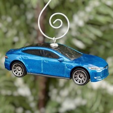 Tesla Model S Car Ornament • Multiple Colors • Tesla Electric Car Gift picture