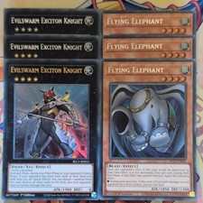 3 x BLC1-EN015 Evilswarm Exciton Knight/EN017 Flying Elephant Ultra Yugioh Mint picture