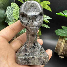 1pc Natural yooperlite Quartz Hand Carved Alien Skull Crystal Reiki Heal Gift picture