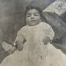 Antique Full Plate Tintype Photograph Adorable Black African American Baby Child picture