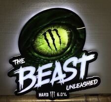 Monster Energy The Beast Unleashed Hard Alcohol LED Lighted Store Sign Light picture