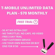 T-Mobile UNLIMITED 4G 5G Home Internet Hotspot Data SIM card.  FREE TRIAL picture