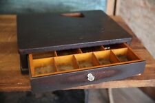 Antique wood National Cash Register security cash box cabinet drawer base tray picture