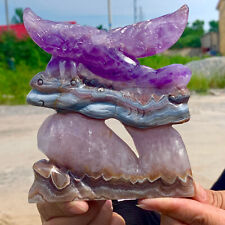 478G Dream of Nature Amethyst Crystal Handcarved Underwater World Healing picture