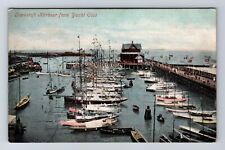 Lowestoft Harbour England, View From Yacht Club, Antique, Vintage Postcard picture