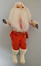 Vintage Santa Claus Rubber Face Figure Long Beard White Boots Belt No Branding picture