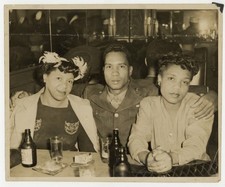 African American Army Officer, Beautiful Black Women 1940 Courtship Romance Army picture