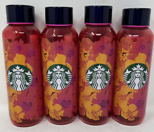 Starbucks 2022 Floral Red Orange Ombre Glass Water Bottle 20oz Rainbow 4 bottles picture