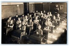 c1910's Students And Teacher Classroom Interior RPPC Photo Antique Postcard picture