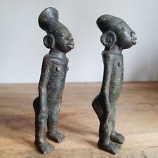 2 African Bronze Ancestor statues - MANGBETU, D.R. Congo TRIBAL ART CRAFTS picture