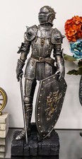 Large 29" Height Standing Honorable Armored Knight Sculpture Medieval Decoration picture
