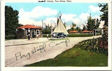 c1930 TEN SLEEP WYOMING A & F FLAGSTAFF CAMP HWY 16 WHITE BORDER POSTCARD 41-107 picture