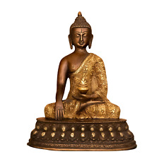 indigenite Brass Buddha Statue | Size - (9 x 5 x 11) Inches, Weight: 4 kgs picture