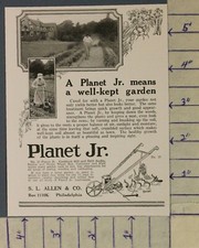1909 PLANET JR PLOW GARDEN OUTDOOR PLANT FARM RANCH DECOR HISTORIC AD A-1326 picture