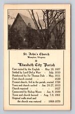 Hampton VA-Virginia, St John's Church, Religion, Antique, Vintage Postcard picture