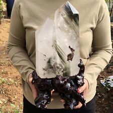 ALL 15.6LB Natural ghost phantom quartz crystal double point healing +stand picture