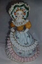 Vintage Urion Occupied Japan Lady Figurine Handpainted Ruffled Ball Gown 6.5
