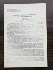1933 Connecticut Motor Vehicle Statistics Traffic Reports Accidents Fatalities picture
