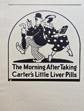 Carter's Little Liver Pills Print Ad 1938 - Party Couple Dancing Morning After picture
