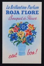 Antique perfume card RED FLORA bouquet flower France perfume card picture