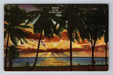 FL-Florida, Colorful Sunrise On The Florida Coast, Antique Vintage Postcard picture