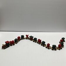 Vintage Miniature MERRY CHRISTMAS Wood Spell Out Letter TRAIN Lillian Vernon 23” picture