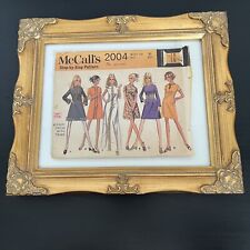 Vintage 1960s McCalls 2004 Mod Disco Mini Maxi Dress Sewing Pattern 10 XXS CUT picture