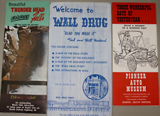 Lot of 3 Vintage South Dakota Travel Brochures Wall drugs Auto Museum picture
