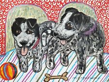 Australian Cattle Dog 8x10 Collectible Dog Art Print by Artist KSams Blue Heeler picture