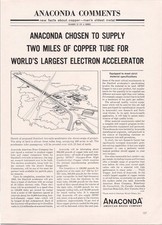 Anaconda American Brass Stanford Electron Accelerator Vintage 1963 Print Ad picture