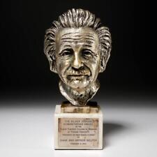 Albert Einstein Domenico Aurelio Facci Cast Bronze Silverplate Bust Head Award picture