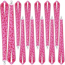 Nezyo 12 Pcs Breast Cancer Awareness Key Lanyard Pink Ribbon Keychain picture