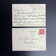 Antique 1915 Handwritten Post Card Postmark Cancelled Stamp Envelope Ephemera picture