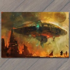 POSTCARD Alien God Civilization Religious Deity Ceremony Sacred Ritual Spaceship picture