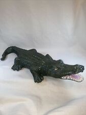 Vintage Large Garrard Ceramic Alligator Open Mouth Garden Statue Figure 25 Inch picture