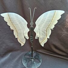Pink Mangano Calcite Butterfly Wings on Stand UV Reactive picture