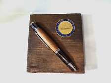 U.S.S. N.C. Pen Desk Set Made From Wood Off the Deck of USS NC with Coin of Ship picture